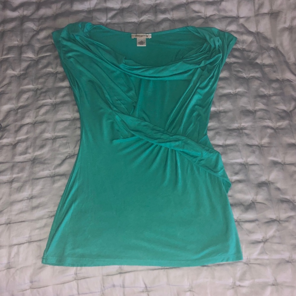 Arden B green twist front top